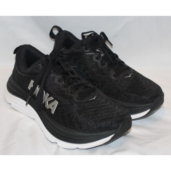 NIB Hoka One Women's Graviota 5 Running Athletic Sneakers  BLACK WHITE - Picture 4 of 6